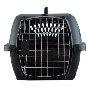 Aspen Pet Porter Heavy-Duty Pet Carrier Storm Gray and Black - Pets up to 15 lbs