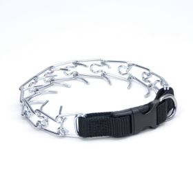 Titan Easy-On Dog Prong Training Collar with Buckle (Color: Yellow and Black Polka Dot Ruffle: Silver)