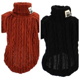 Dog Sweater Turtleneck Solid Color Dogs Clothes Warm Cotton For Puppy Small Medium Dogs Sweatshirt Jacket Chihuahua Teddy (Option: Orange And Black-L)
