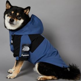 Windproof And Rainproof Large Dog Raincoat Pet Shell Jacket (Option: Denim Blue Shell Jacket-XL)