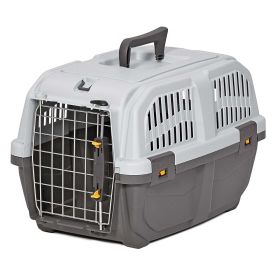 Skudo Pet Travel Carrier (Color: Yellow and Black Polka Dot Ruffle: Gray)