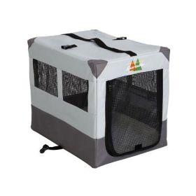 Canine Camper Sportable Crate (Color: Yellow and Black Polka Dot Ruffle: Gray)