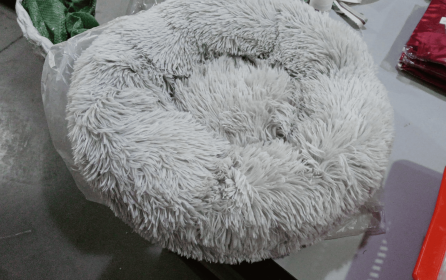 Dog Beds For Small Dogs Round Plush Cat Litter Kennel Pet Nest Mat Puppy Beds (Option: light gray-50cm)