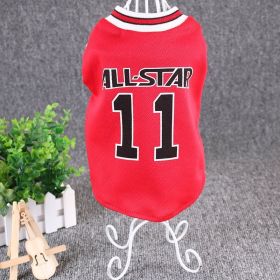 Hot World Cup Ball Spring And Summer Dog Vest Pet Supplies (Option: Red-M)