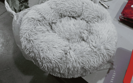 Dog Beds For Small Dogs Round Plush Cat Litter Kennel Pet Nest Mat Puppy Beds (Option: light gray-60cm)
