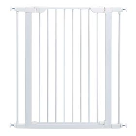 Glow in the Dark Steel Pressue Mount Pet Gate Tall (Color: Yellow and Black Polka Dot Ruffle: White)