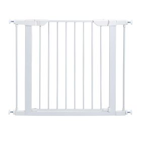 Steel Pressure Mount Pet Gate (Color: Yellow and Black Polka Dot Ruffle: White)