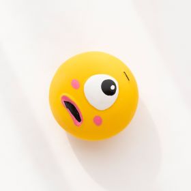 Ugly And Cute Big Eye Ball Pet Toy Dog Sound Gnawing Toy Molar Tooth Cleaning Cat Toy (Color: Yellow and Black Polka Dot Ruffle: Yellow)