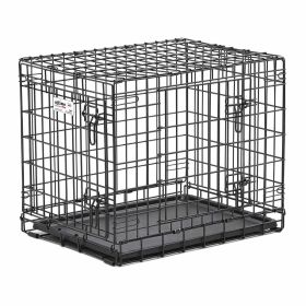 Ultima Pro Double Door Dog Crate (Color: Yellow and Black Polka Dot Ruffle: Black)