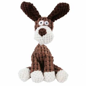 Squeaky Dog Toys Pack For Puppy, Cute Soft Durable Stuffed Animal Plush Dog Chew Toys With Squeakers For Teeth Cleaning, For Small Medium Dogs (Color: Yellow and Black Polka Dot Ruffle: Brown)