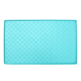 Spot Pet Mat, Waterproof And Easy To Clean Silicone Dog Mat, Cat Mat, Square Pet Placemat, Pet Supplies (Option: Green-Large)