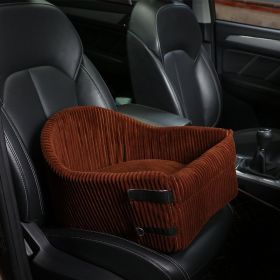 Pet Car Seat Armrest Portable Travel Car (Color: Yellow and Black Polka Dot Ruffle: Brown)