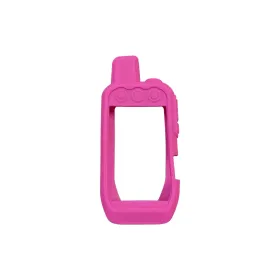 Protective Rubber Case for Alpha 200i Handheld (Color: Yellow and Black Polka Dot Ruffle: Pink)