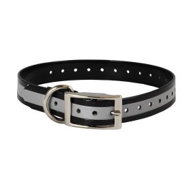 Reflective Collar Strap 1" (Color: Yellow and Black Polka Dot Ruffle: Black)