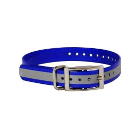 Reflective Collar Strap 1" (Color: Yellow and Black Polka Dot Ruffle: Blue)