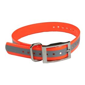 Reflective Collar Strap 1" (Color: Yellow and Black Polka Dot Ruffle: Orange)