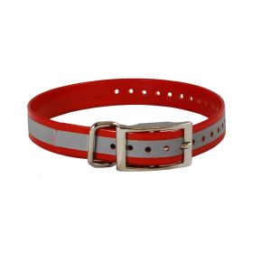 Reflective Collar Strap 1" (Color: Yellow and Black Polka Dot Ruffle: Red)