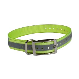 Reflective Collar Strap 1" (Color: Yellow and Black Polka Dot Ruffle: Yellow)