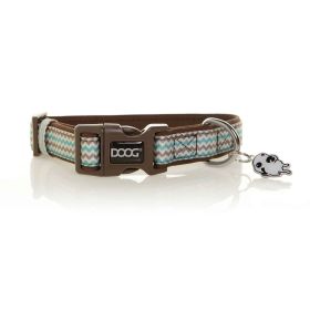 Neoprene Dog Collar Benji (Color: Yellow and Black Polka Dot Ruffle: Blue/Grey)