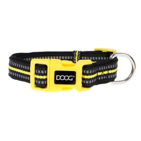 Neoprene Dog Collar Bolt Neon (Color: Yellow and Black Polka Dot Ruffle: Yellow/Black)