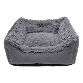 Dirty Dog Lounger Bed (Color: Yellow and Black Polka Dot Ruffle: Cool Grey)