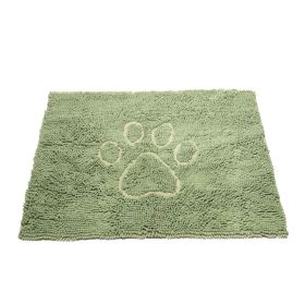 Dirty Dog Door Mat (Color: Yellow and Black Polka Dot Ruffle: Sage Hue)