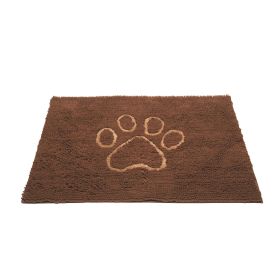 Dirty Dog Door Mat (Color: Yellow and Black Polka Dot Ruffle: Mocha Brown)