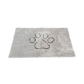 Dirty Dog Door Mat (Color: Yellow and Black Polka Dot Ruffle: Silver Grey)