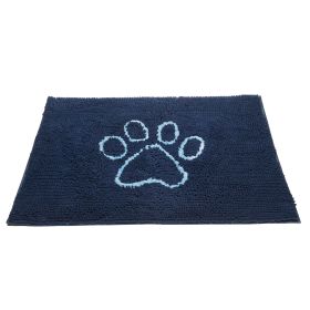 Dirty Dog Door Mat (Color: Yellow and Black Polka Dot Ruffle: Bermuda Blue)