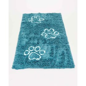 Dirty Dog Doormat Runner (Color: Yellow and Black Polka Dot Ruffle: Pacific Blue)