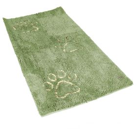 Dirty Dog Doormat Runner (Color: Yellow and Black Polka Dot Ruffle: Sage Hue)