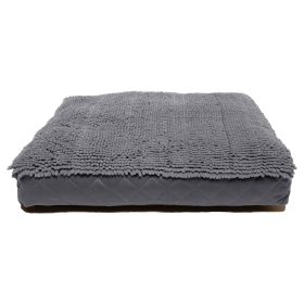 Dirty Dog Rectangle Bed (Color: Yellow and Black Polka Dot Ruffle: Cool Grey)