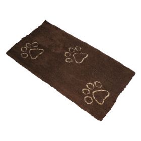 Dirty Dog Doormat Runner (Color: Yellow and Black Polka Dot Ruffle: Almond)