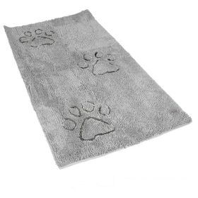 Dirty Dog Doormat Runner (Color: Yellow and Black Polka Dot Ruffle: Silver Grey)