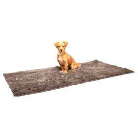 Dirty Dog Doormat Runner (Color: Yellow and Black Polka Dot Ruffle: Misty Grey)