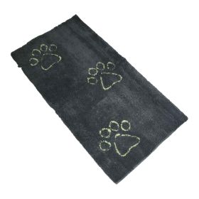 Dirty Dog Doormat Runner (Color: Yellow and Black Polka Dot Ruffle: Cool Grey/Lime Green)
