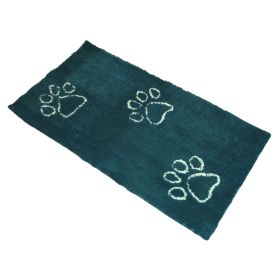 Dirty Dog Doormat Runner (Color: Yellow and Black Polka Dot Ruffle: Petrol/Turquoise)