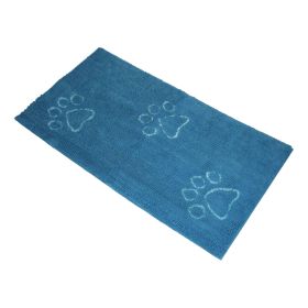 Dirty Dog Doormat Runner (Color: Yellow and Black Polka Dot Ruffle: Aqua)