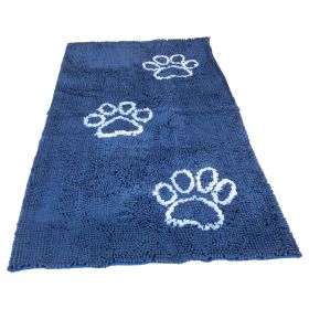 Dirty Dog Doormat Runner (Color: Yellow and Black Polka Dot Ruffle: Bermuda Blue)