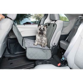 Dirty Dog Single Car Seat Cover (Color: Yellow and Black Polka Dot Ruffle: Cool Grey)