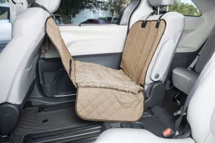 Dirty Dog Single Car Seat Cover (Color: Yellow and Black Polka Dot Ruffle: Tan)