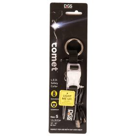 Comet Rechargeable Light Up Dog Collar (Color: Yellow and Black Polka Dot Ruffle: Black)