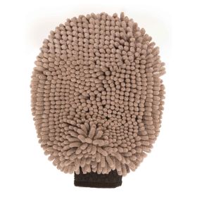 Dirty Dog Grooming Mitt (Color: Yellow and Black Polka Dot Ruffle: Grey)