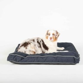Repelz-It Upholstery Chenille Rectangle Pet Bed (Color: Yellow and Black Polka Dot Ruffle: Blue/Grey)