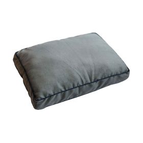 Repelz-It Upholstery Chenille Rectangle Pet Bed (Color: Yellow and Black Polka Dot Ruffle: Grey/Blue)