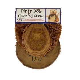 Dirty Dog Shammy Towel (Color: Yellow and Black Polka Dot Ruffle: Brown)