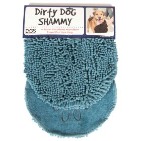 Dirty Dog Shammy Towel (Color: Yellow and Black Polka Dot Ruffle: Pacific Blue)