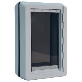Ruff-Weather Pet Door (Color: Yellow and Black Polka Dot Ruffle: Grey)