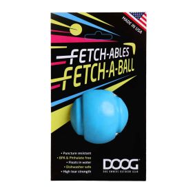 Fetch-ables Fetch-A-Ball Dog Toy (Color: Yellow and Black Polka Dot Ruffle: Blue)