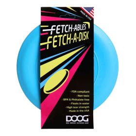 Fetch-ables Fetch-A-Disc Dog Toy (Color: Yellow and Black Polka Dot Ruffle: Blue)